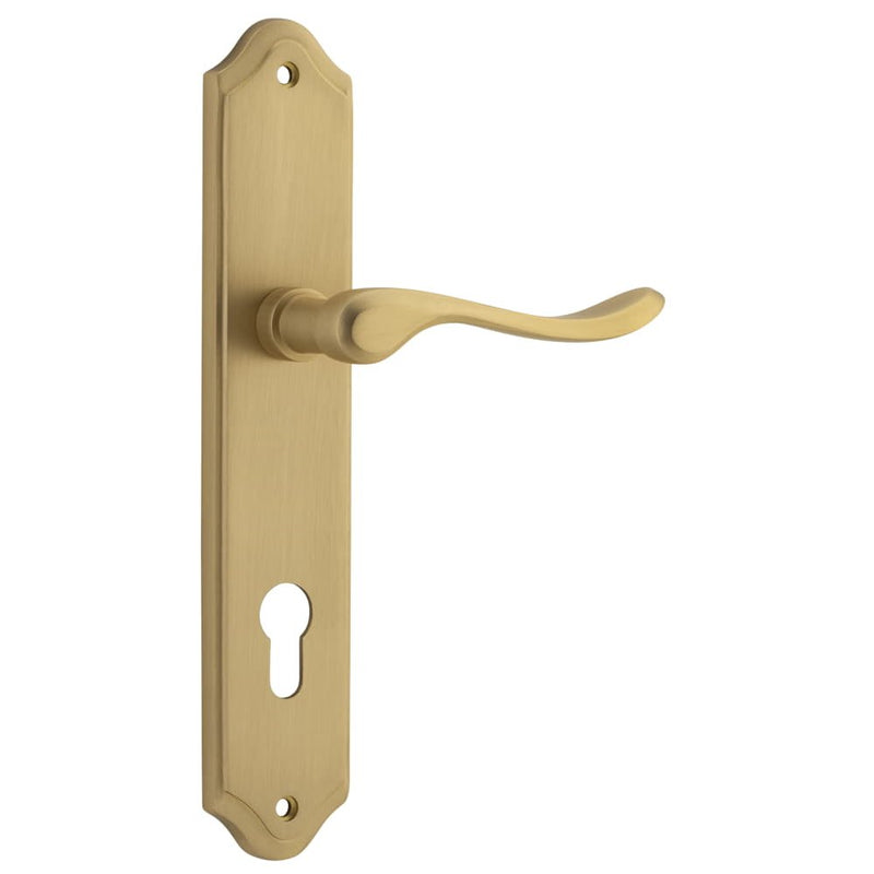 Door Lever Stirling Shouldered Euro Pair Brushed Brass