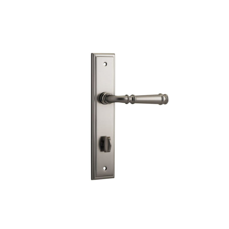 Door Lever Verona Stepped Privacy Satin Nickel