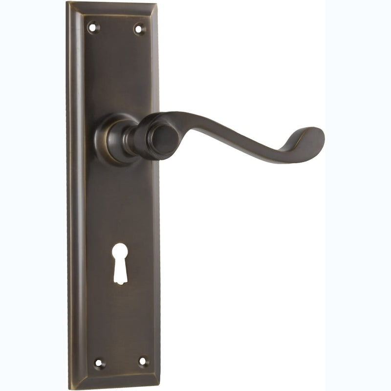 Door Lever Milton Lock Pair Antique Brass