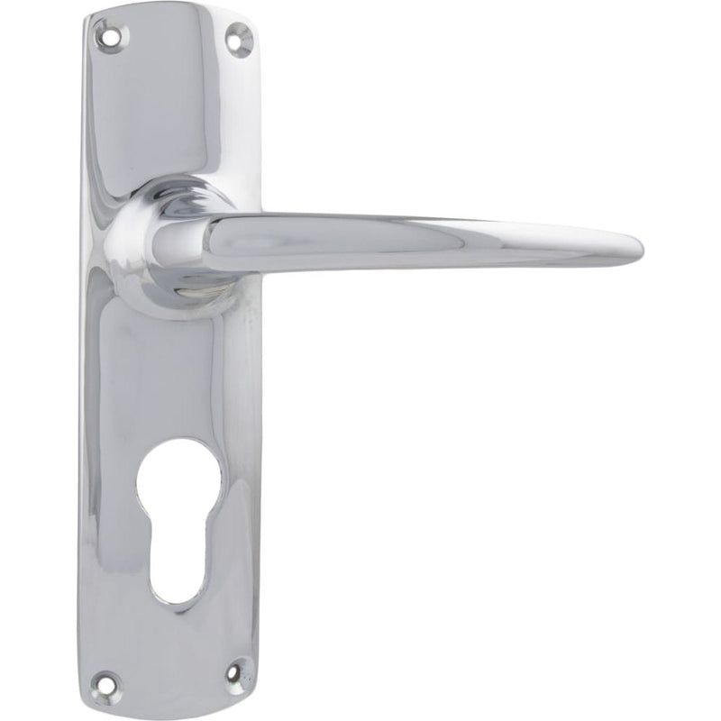 Door Lever Retro Euro Pair Chrome Plated