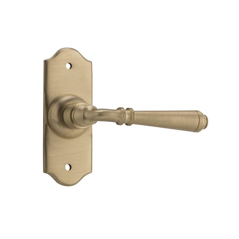 Door Lever Reims Latch Pair Unlacquered Satin Brass