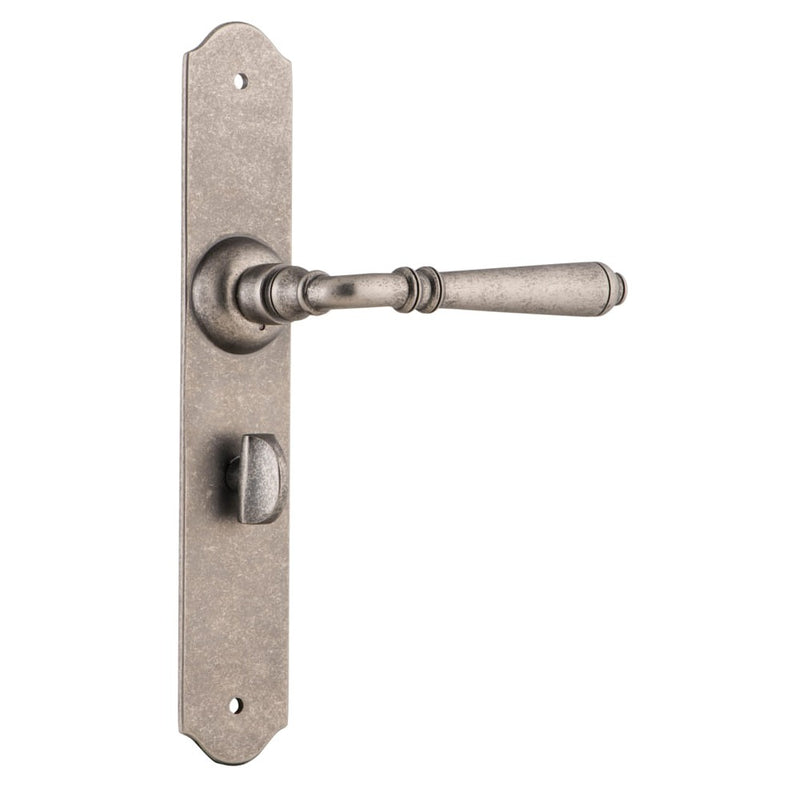 Door Lever Reims Privacy Pair Rumbled Nickel
