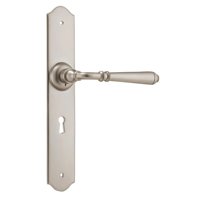 Door Lever Reims Lock Pair Satin Nickel