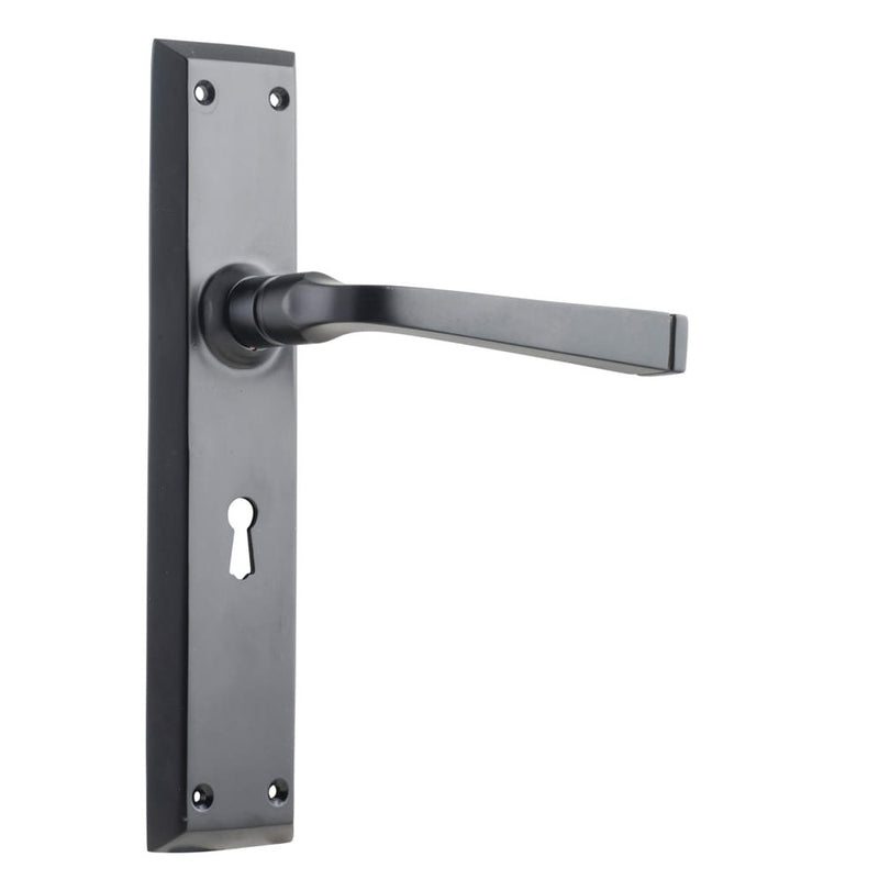 Door Lever Menton Lock Pair Matt Black