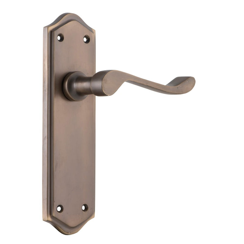 Door Lever Henley Latch Pair Antique Brass