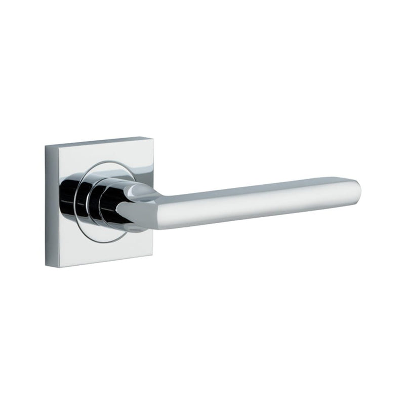 Door Lever Baltimore Square Rose Polished Chrome