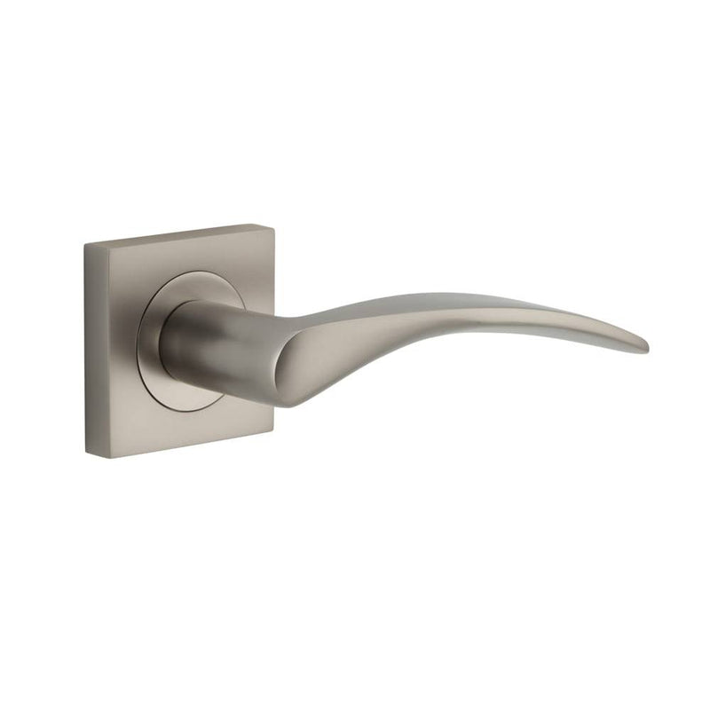 Door Lever Oxford Square Rose Satin Nickel