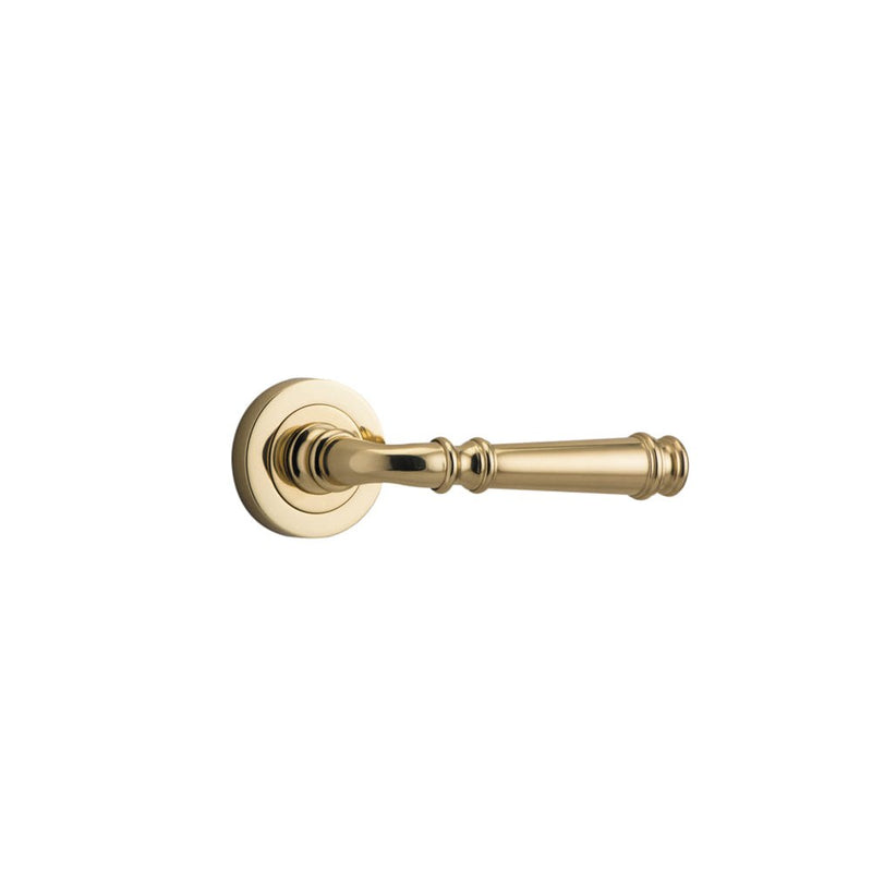 Door Lever Verona Round Rose Polished Brass