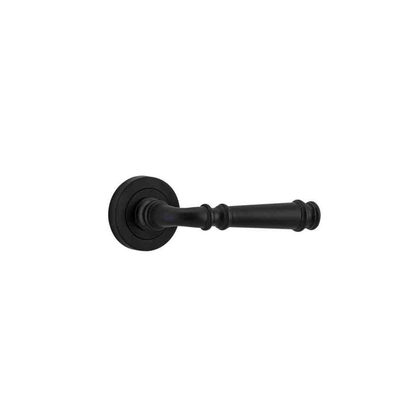 Door Lever Verona Round Rose Matt Black