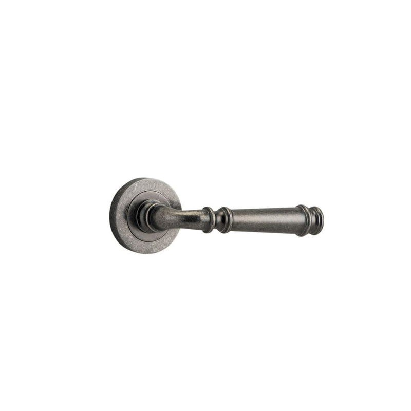 Door Lever Verona Round Rose Distressed Nickel