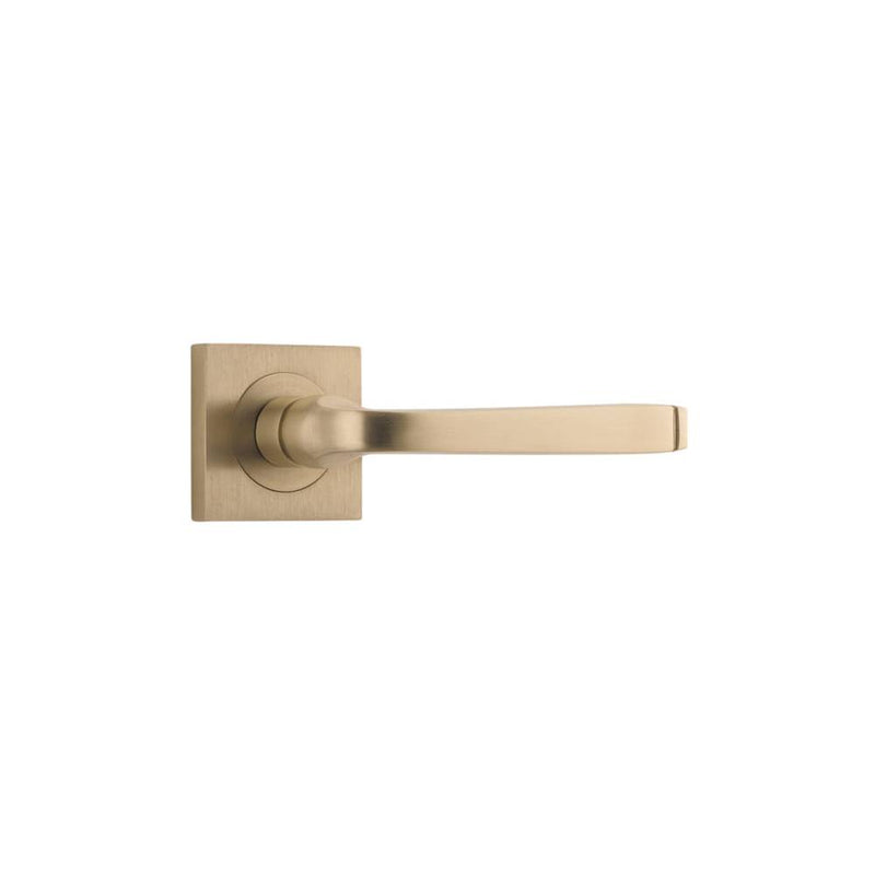 Door Lever Annecy Square Rose Brushed Brass