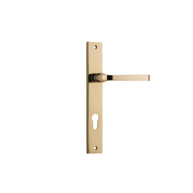 Door Lever Annecy Rectangular Euro Polished Brass
