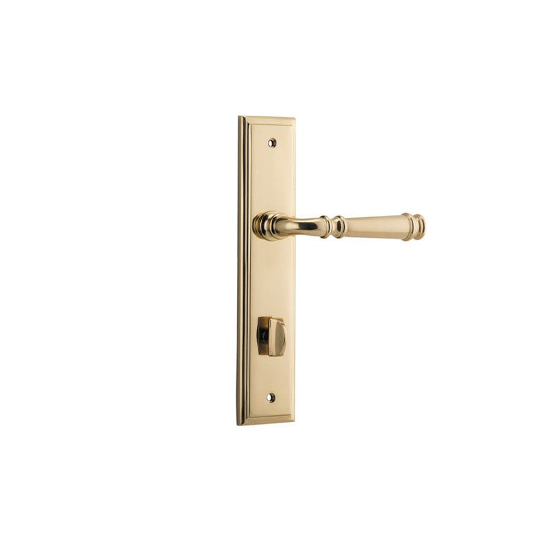 Door Lever Verona Stepped Privacy Polished Brass