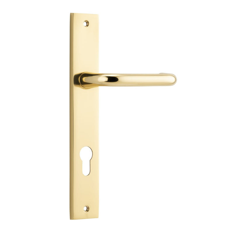 Door Lever Oslo Rectangular Euro Polished Brass