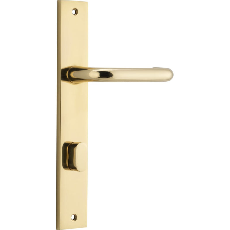 Door Lever Oslo Rectangular Privacy Polished Brass