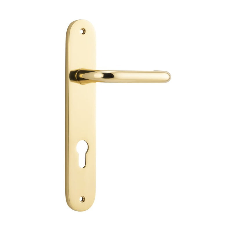 Door Lever Oslo Oval Euro Polished Brass