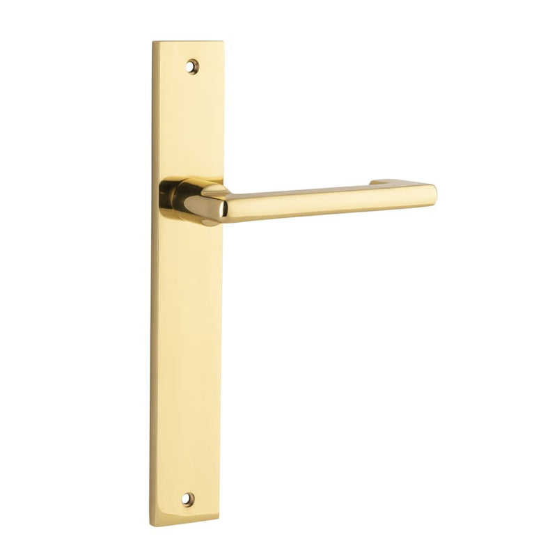 Door Lever Baltimore Return Rectangular Latch Pair Polished Brass