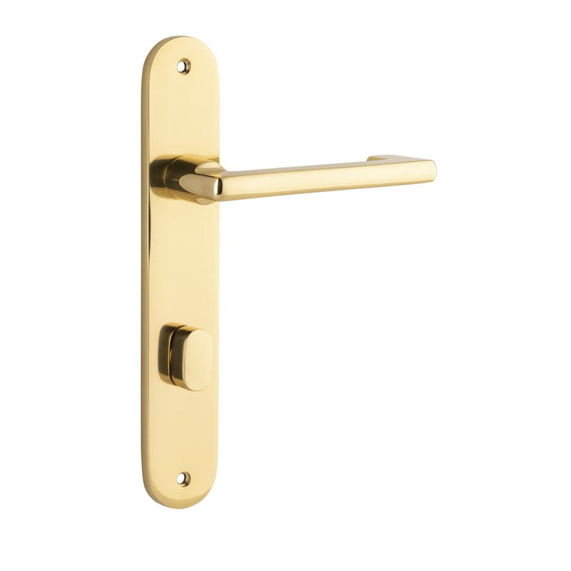 Door Lever Baltimore Return Oval Privacy Pair Polished Brass