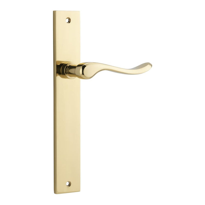 Door Lever Stirling Rectangular Latch Pair Polished Brass
