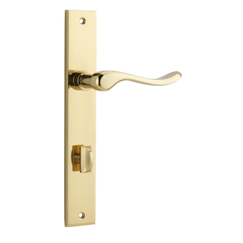 Door Lever Stirling Rectangular Privacy Pair Polished Brass