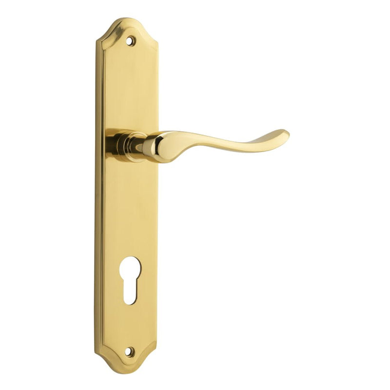 Door Lever Stirling Shouldered Euro Pair Polished Brass