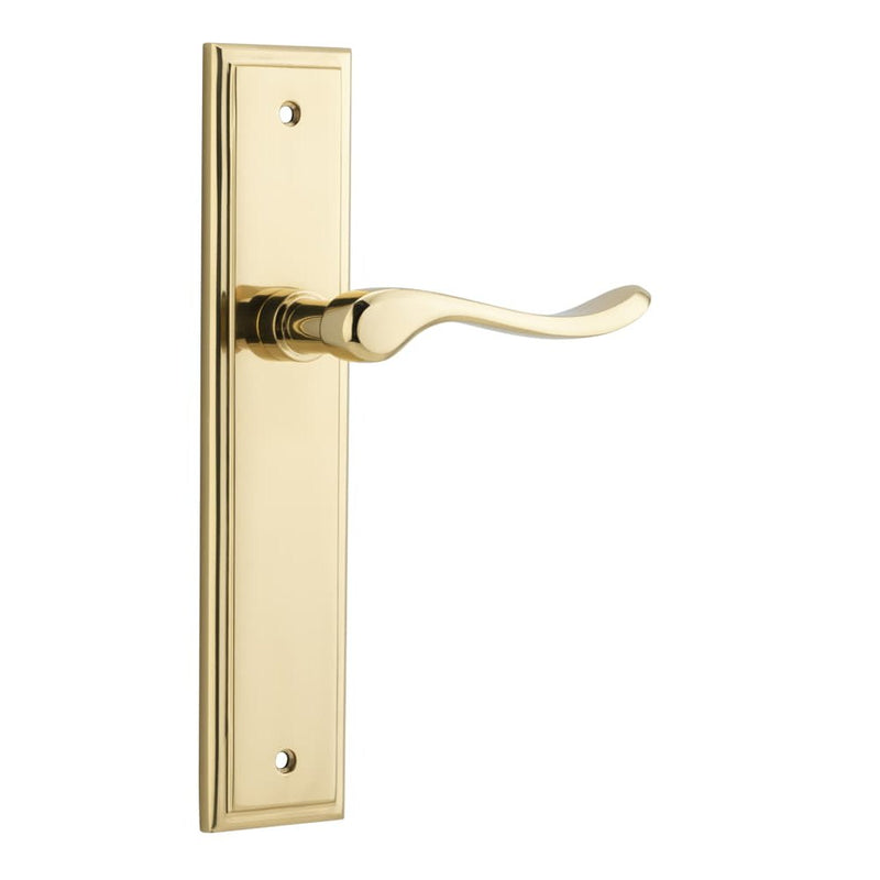 Door Lever Stirling Stepped Latch Pair Polished Brass