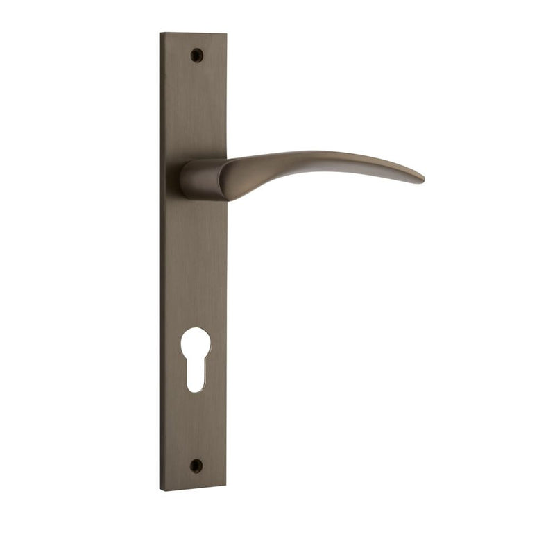 Door Lever Oxford Rectangular Euro Signature Brass