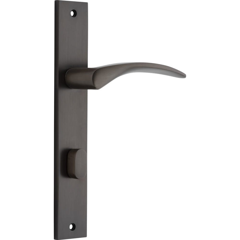 Door Lever Oxford Rectangular Privacy Signature Brass