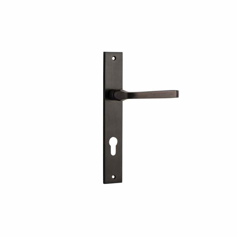 Door Lever Annecy Rectangular Euro Signature Brass