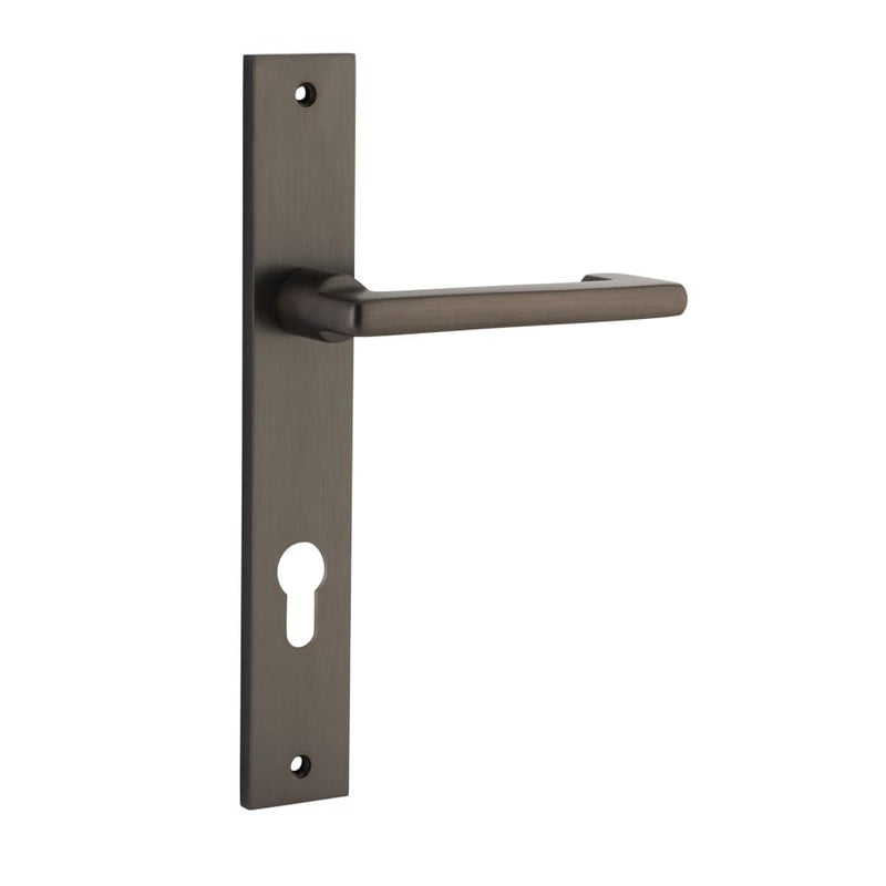 Door Lever Baltimore Return Rectangular Euro Pair Signature Brass