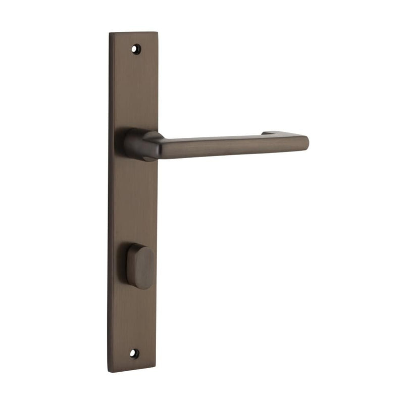 Door Lever Baltimore Return Rectangular Privacy Pair Signature Brass