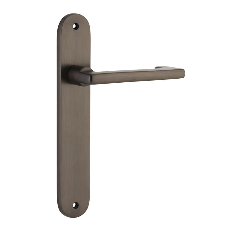 Door Lever Baltimore Return Oval Latch Pair Signature Brass