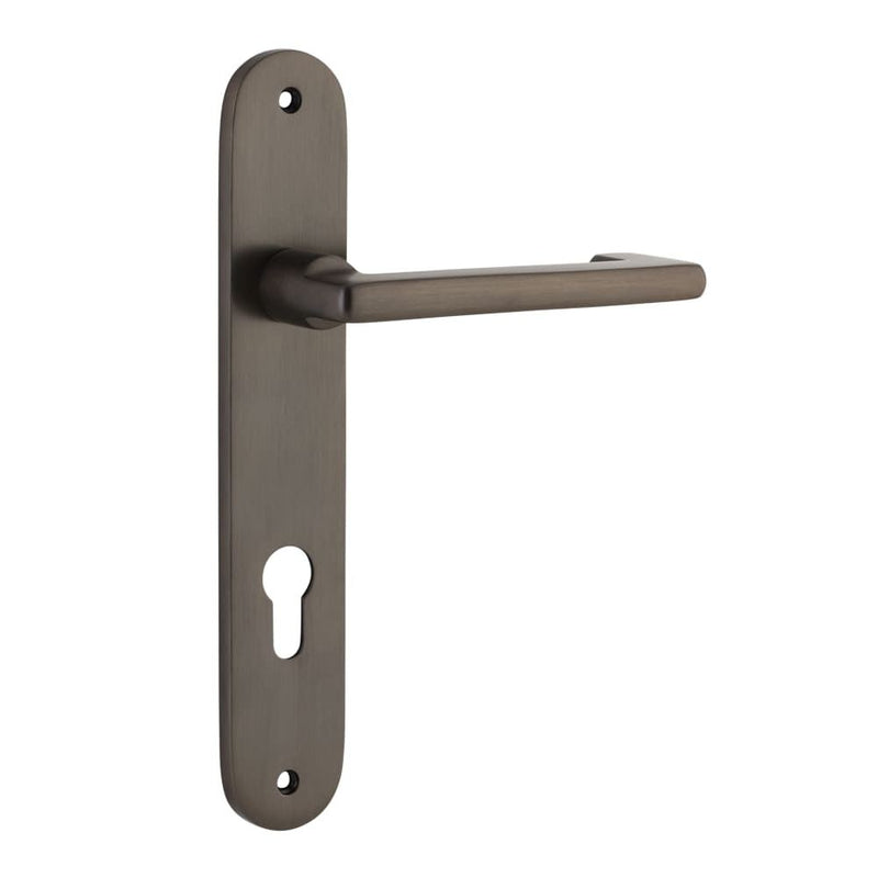 Door Lever Baltimore Return Oval Euro Pair Signature Brass