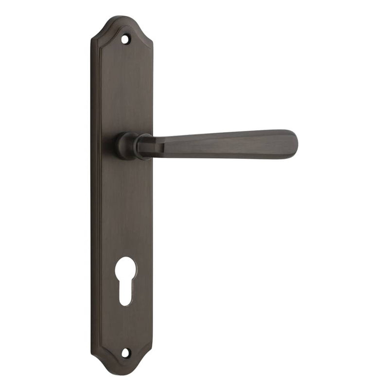 Door Lever Copenhagen Shouldered Euro Pair Signature Brass