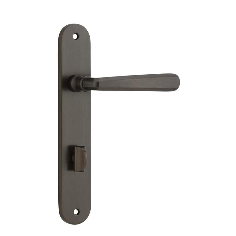 Door Lever Copenhagen Oval Privacy Pair Signature Brass