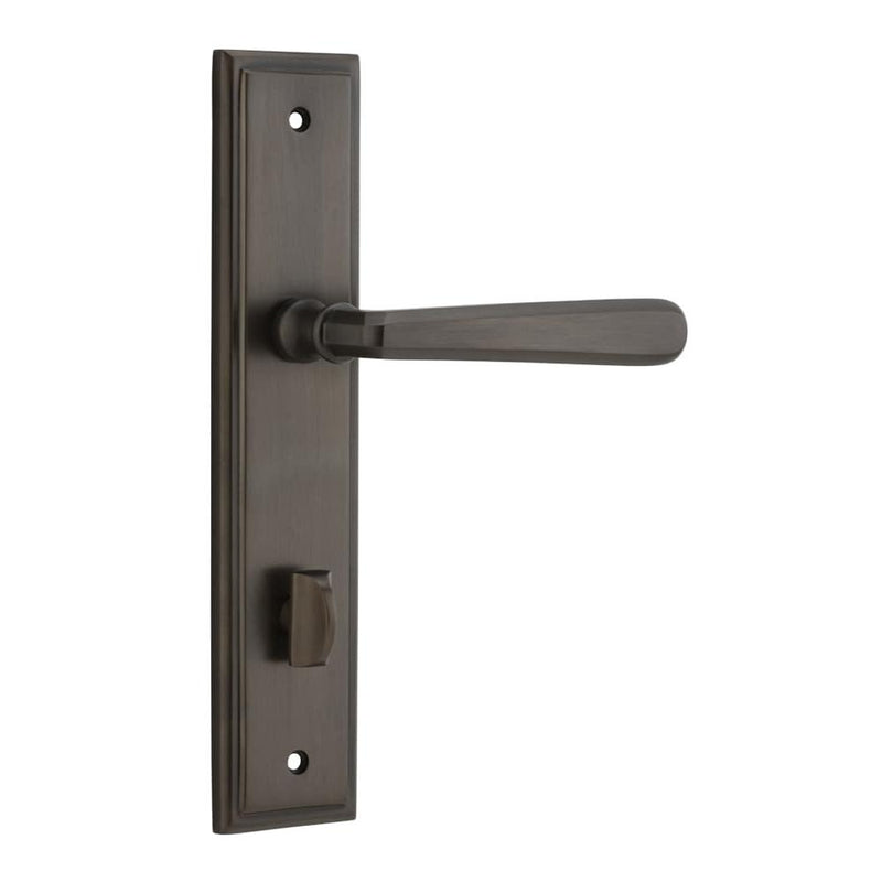 Door Lever Copenhagen Stepped Privacy Pair Signature Brass