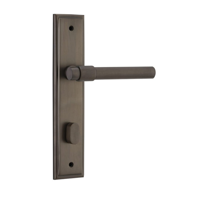 Door Lever Helsinki Stepped Privacy Pair Signature Brass