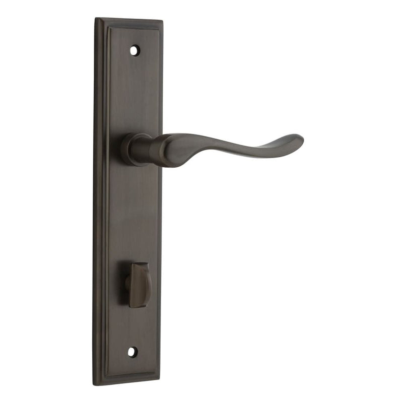 Door Lever Stirling Stepped Privacy Pair Signature Brass
