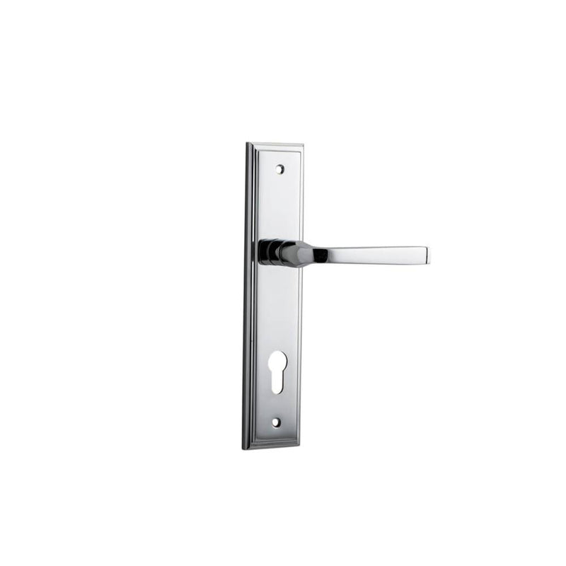 Door Lever Annecy Stepped Euro Polished Chrome
