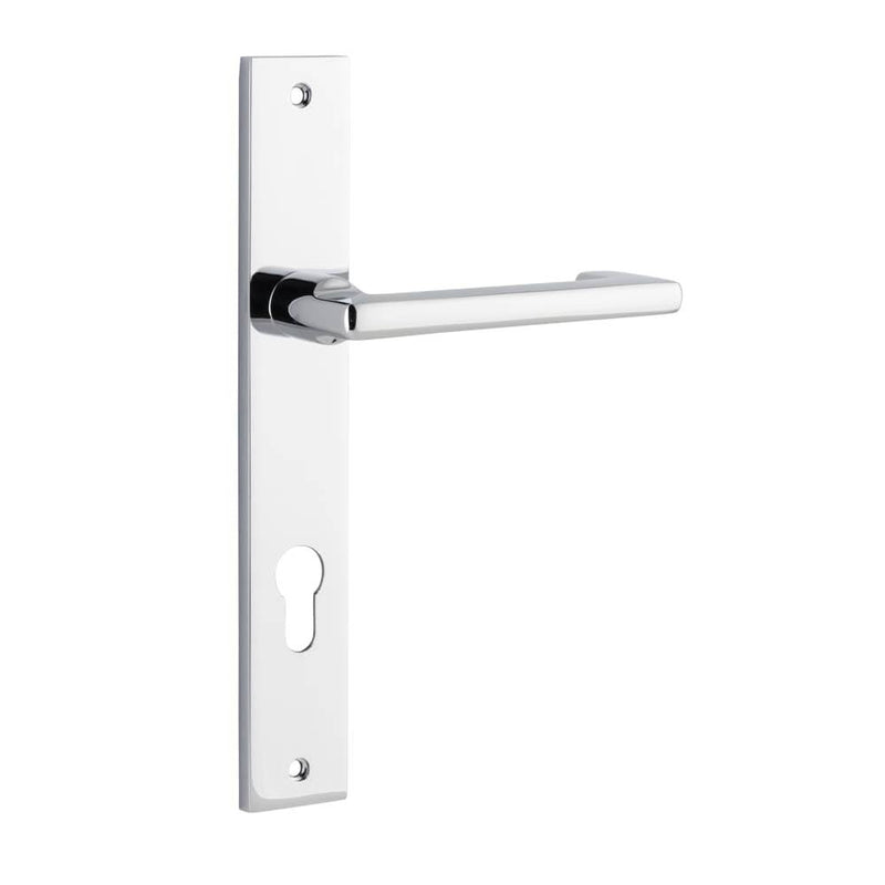 Door Lever Baltimore Return Rectangular Euro Pair Polished Chrome