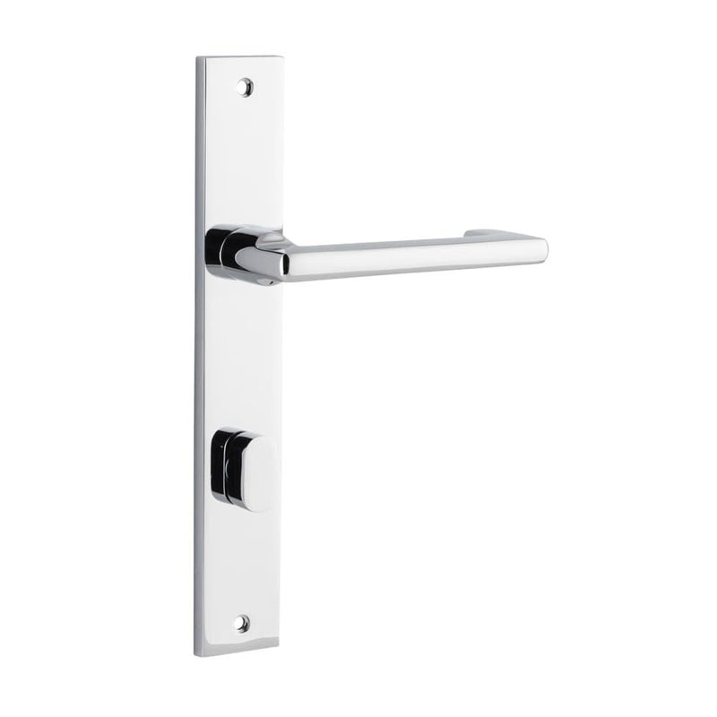 Door Lever Baltimore Return Rectangular Privacy Pair Polished Chrome