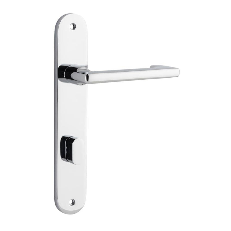 Door Lever Baltimore Return Oval Privacy Pair Polished Chrome