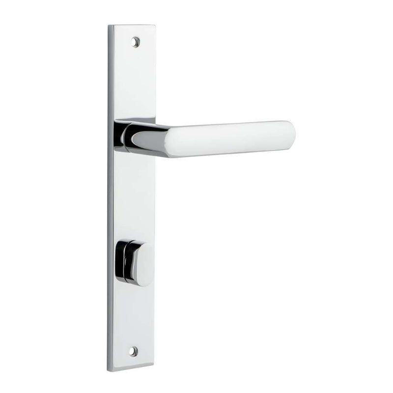 Door Lever Osaka Rectangular Privacy Pair Polished Chrome