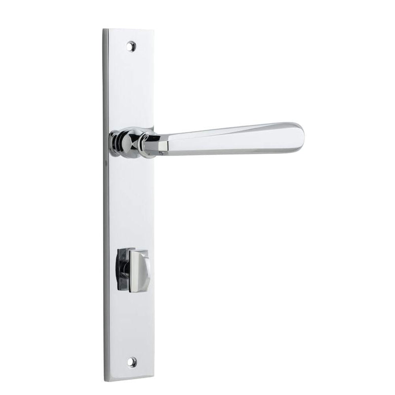 Door Lever Copenhagen Rectangular Privacy Pair Polished Chrome