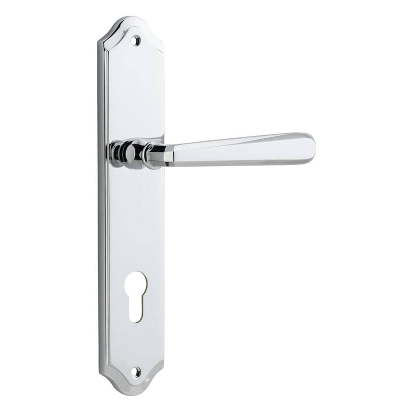 Door Lever Copenhagen Shouldered Euro Pair Polished Chrome