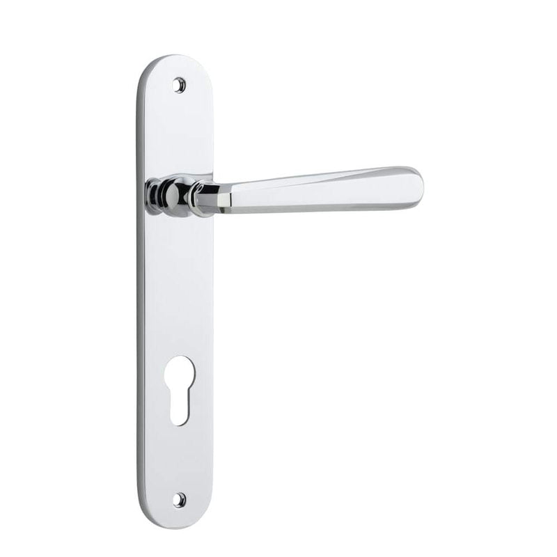 Door Lever Copenhagen Oval Euro Pair Polished Chrome
