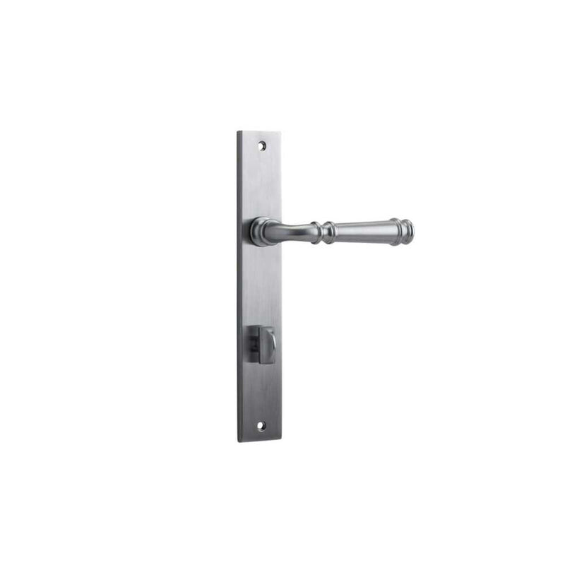 Door Lever Verona Rectangular Privacy Brushed Chrome