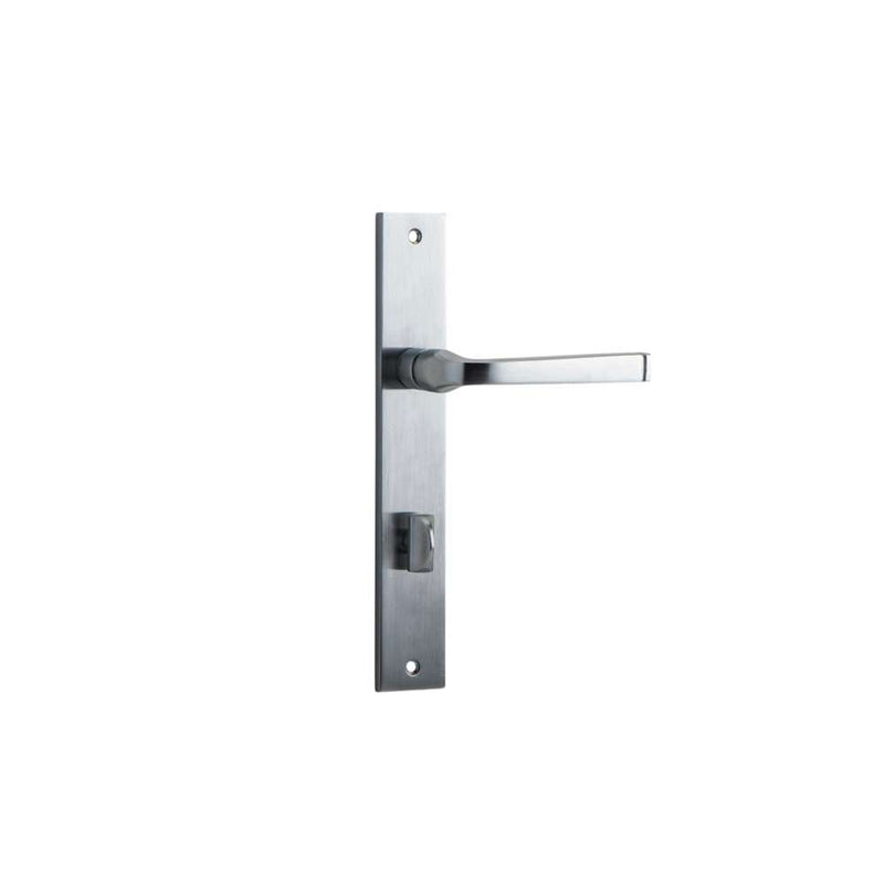 Door Lever Annecy Rectangular Privacy Brushed Chrome