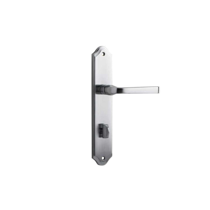 Door Lever Annecy Shouldered Privacy Brushed Chrome
