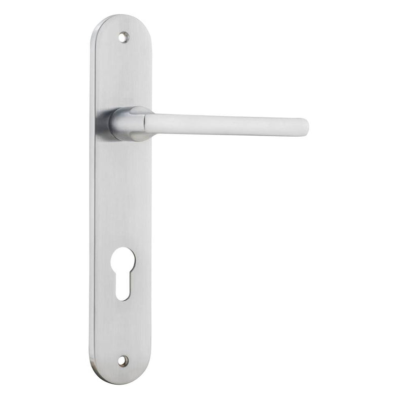 Door Lever Baltimore Oval Euro Brushed Chrome